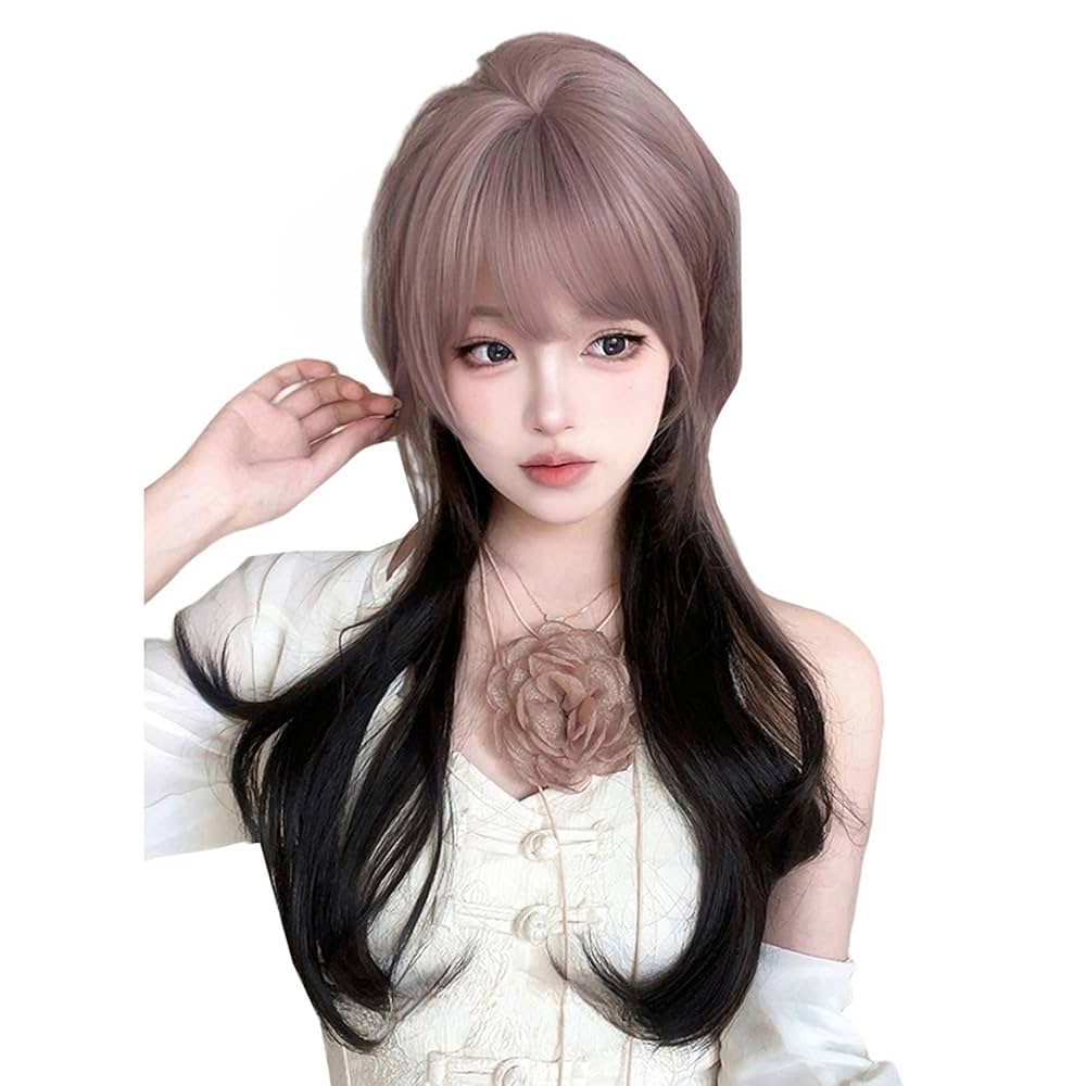 ウィッグ　地雷系　黒ピンク　巻き髪　ヘアアレンジ ウィッグ 地雷系 黒ピンク 巻き髪 ヘアアレンジ Amazon.co.jp